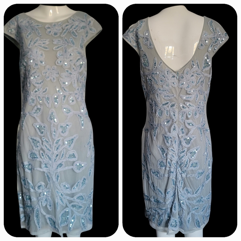 Adrianna Papell Light Blue Sequin Mini Dress Nwot 🌺🌺🌺